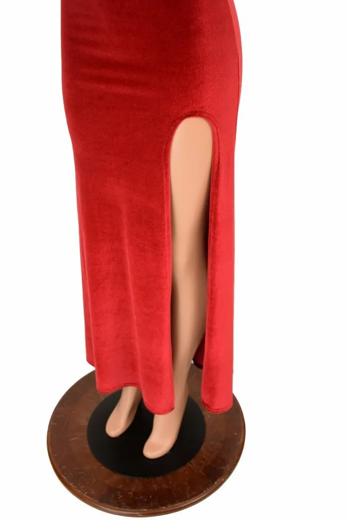 Velvet Slit Gown