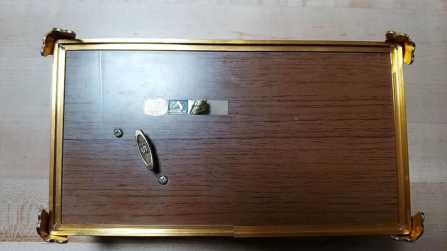 VINTAGE SCHMIDT SILK SATIN COVER METAL MUSIC BOX PLAYS "ROMERO & JULIET" SONG