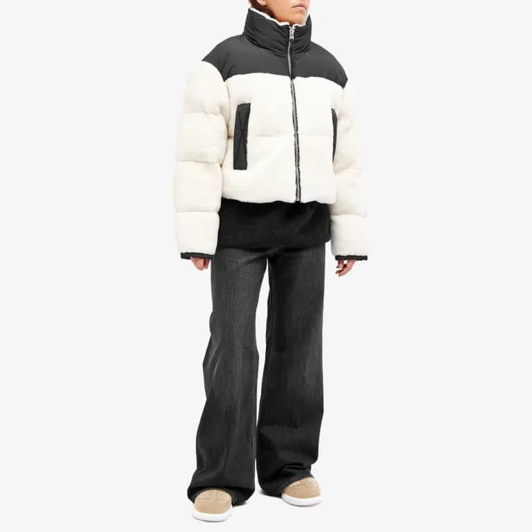 Woven Maya Shearling Puffer - Natural White & Blac