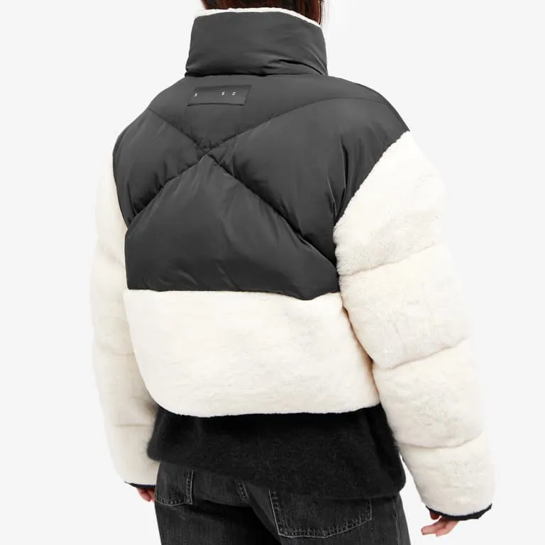 Woven Maya Shearling Puffer - Natural White & Blac