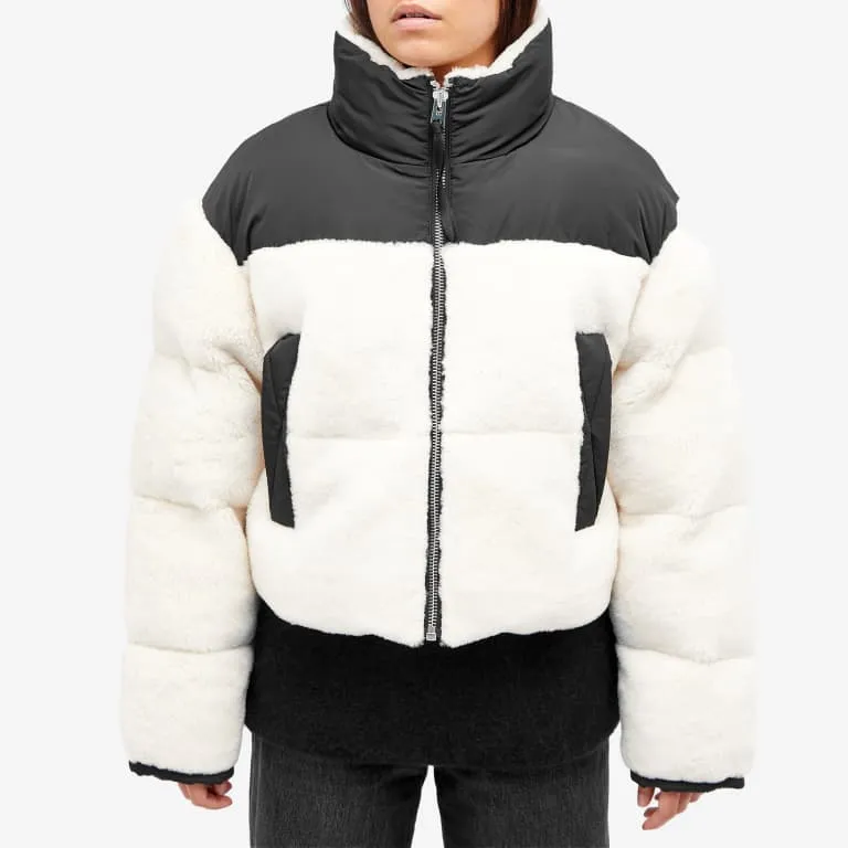 Woven Maya Shearling Puffer - Natural White & Blac